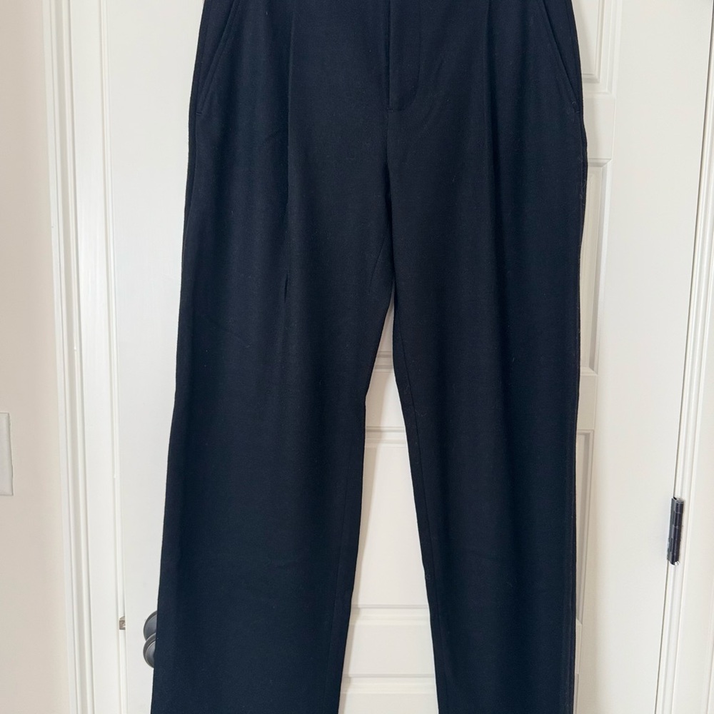 NWT- Vince Wide Leg Trouser -100% Wool - Black - Size 10